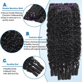 Burmese Curly Bundles 100% Unprocessed Wet and Wavy 3 Bundles Human Hair 22 24 26 Inch 14A Burmese Curly Bundles Human Hair with Spiral Curls End Quick Weave Hair for Women Double Weft Natural Color