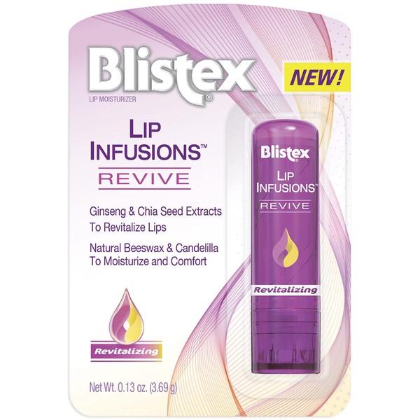 Blistex Lip Infusions Revive Lip Moisturizer, Chia Seed, Ginseng, 0.13 Oz