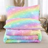 NINENINE Pink Rainbow Bedding Set Full Size Comforter Sets for