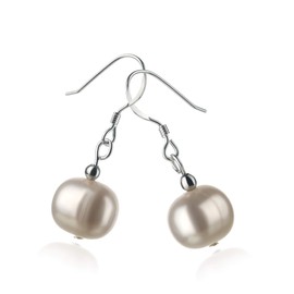 Teresa White 8-9mm A Quality Freshwater 925 Sterling Silver Cultured Pearl Earring Pair