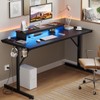 Bestier 52 inch Gaming Desk with Power Outlets and USB