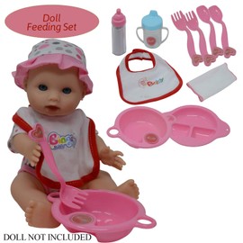The New York Doll Collection Baby Doll Feeding & Caring Accessory Set in Zippered Carrying Case