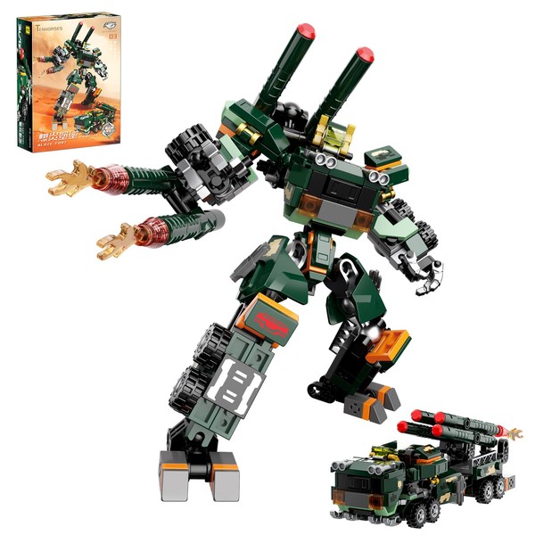 Transform Mech Building Blocks, 2 in 1 Warrior Mech Missile