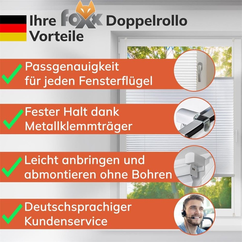 Klemmfix Pleated Blind Grey 120 x 140 cm Folding Blind