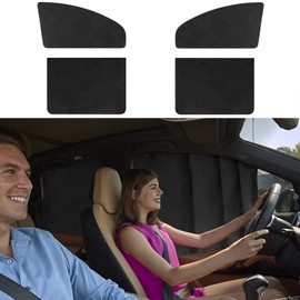 NAUGHOST Car Side Window Curtains, Suction Cup Hanging Retractable Car Curtains Sunshade Protection Sedan SUV Van Truck Accessories for Sleeping（Front&Back 4pcs