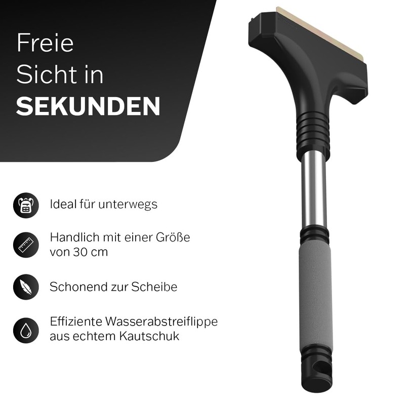 AUPROTEC Ice scraper with brass blade, non-slip soft grip handle