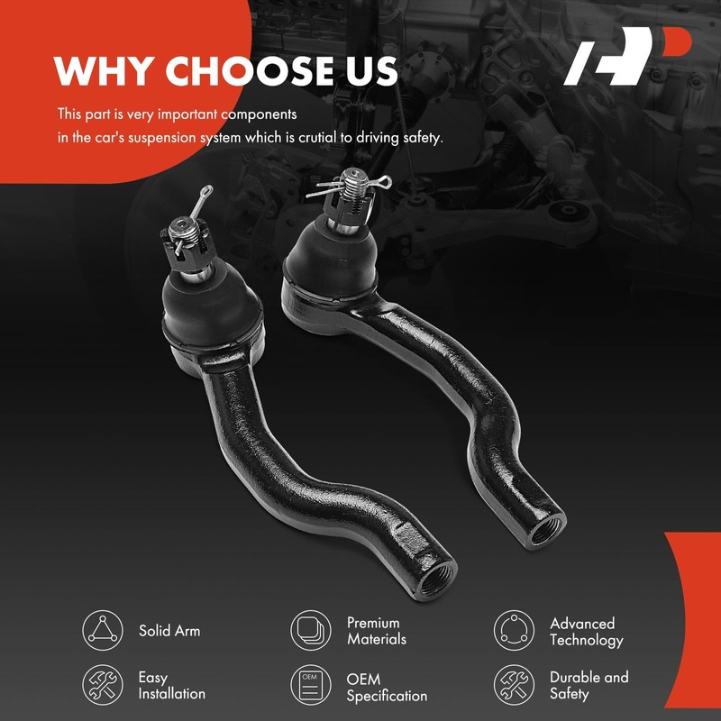 A-Premium 2 x Front Outer Tie Rod Ends, Compatible with