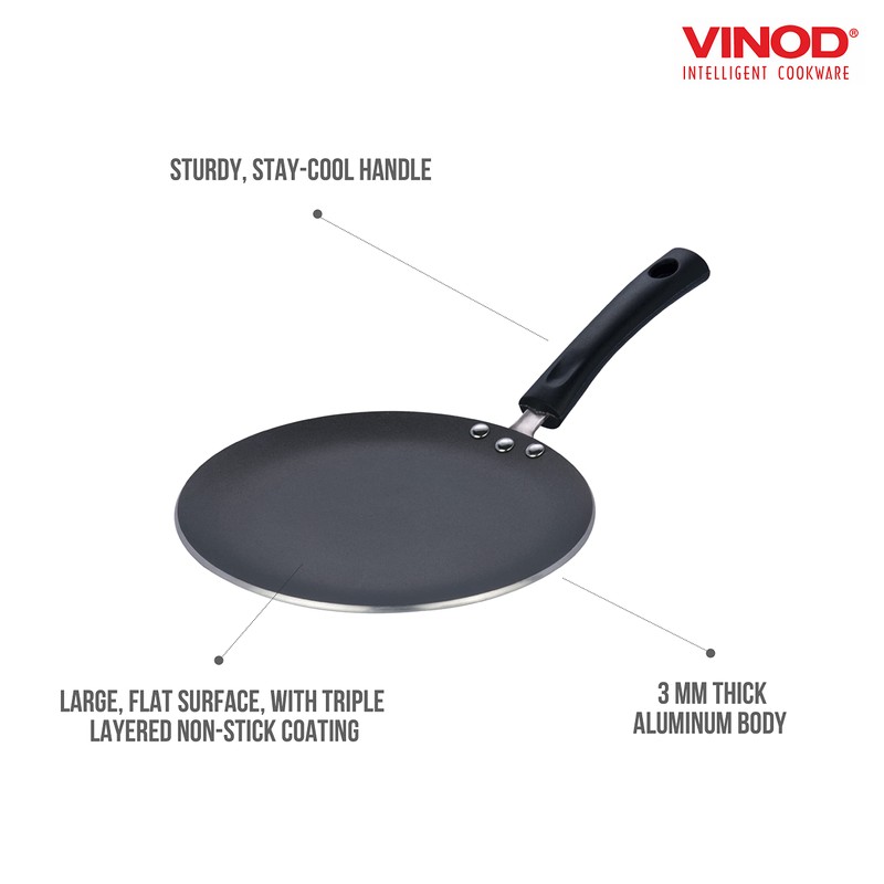 Vinod Cookware Concave Tortilla Pan (Roti Tawa) with Induction Base