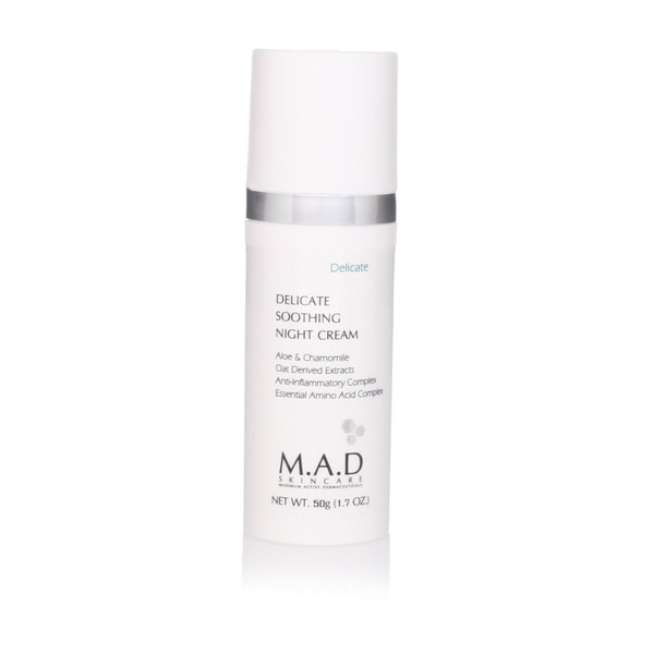 M.A.D Skincare Delicate Soothing Night Cream - For Sensitive Skin 1.7 oz.