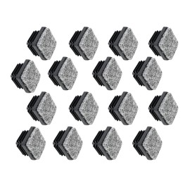 Design61 16x Square Tube Plugs, Lamellar Plugs with Felt 25 x 25 mm for Steel Tubular Chairs Felt Gliders