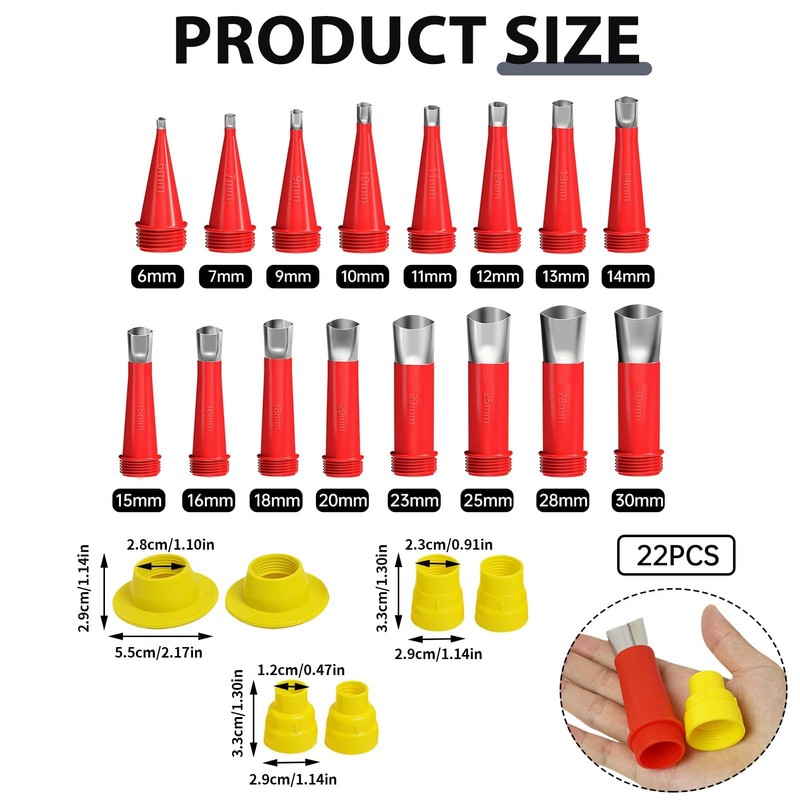 Caulking Tool Kit, Rubber Caulking Kit Reusable Caulking Nozzle Applicator