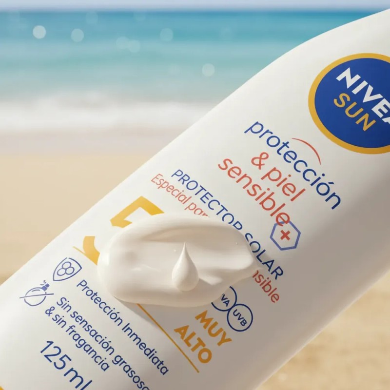 Protector Solar Nivea Sun Piel Sensible Fps 50 125ml