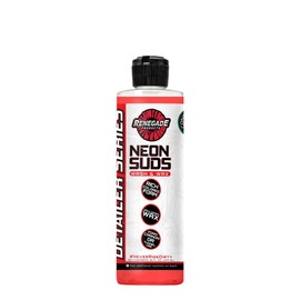 Renegade Products USA | Neon Suds Colored Wash & Wax | High Foam, Colorful Car Soap for Foam Cannons, Carnauba Wax Shine, Safe on All Paints (16 Oz, 4 Colors) (Red)
