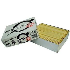 Commercial Bamboo Skewers, 00644, 0.1 inches (3 mm), 7.1 inches (18 cm), Boxed, Approximately 17.8 lbs (0.8 kg), Non-Breakable