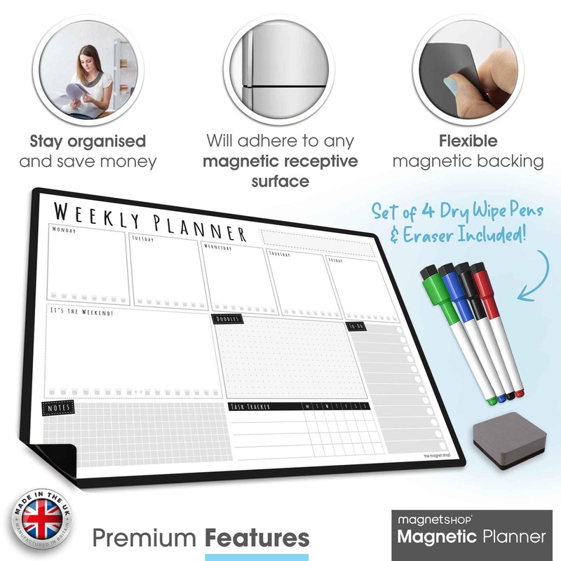 TMS Magnetic Weekly Planner/You Got This A3 | Dry Wipe