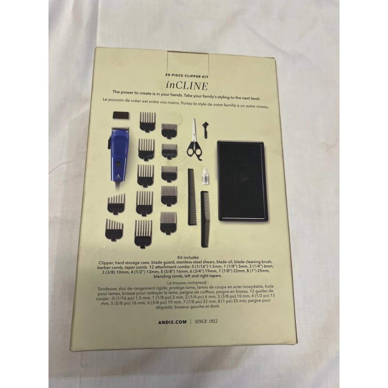 Andis Incline Clipper 20-Piece Clipper Hair Trimmer Kit - Blue