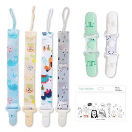 VIDA4U 6 Piezas Clips de Chupete Para Niños y Niñas, Correas Universales y Porta Chupete para Chupón, Mordedor, Babero y Juguetes, Regalo para Recién Nacidos en Baby Shower y Cumpleaños