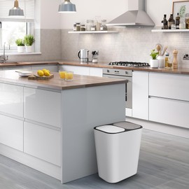 TOPBATHY Rubbish Bin Compartment Rubbish Bin for Children's Room Small Plastic Bin Double Rubbish Bin Grid Plastic Box Combination