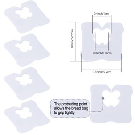 Sarini 100 Pieces Reusable Plastic Bread Clips Keep Your Food Fresh Longer After Opening 7/8 x 7/8 inches (White)
