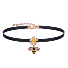 Yonhon Black Bee Choker Necklace for Women