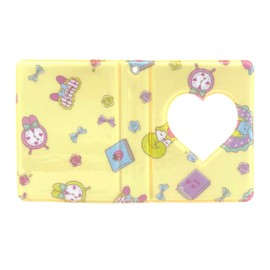 Xinyanmy 3 Inch Mini Photo Album, 40 Pockets, Kpop Photo Card Holder, Book, Love Heart, Hollow, Small Photo Card Folder for Picture Cards, Photos, Storage, Yellow