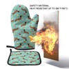 Oven Mitt and Pot Holders, 2 Piece Set, Dachshunds On