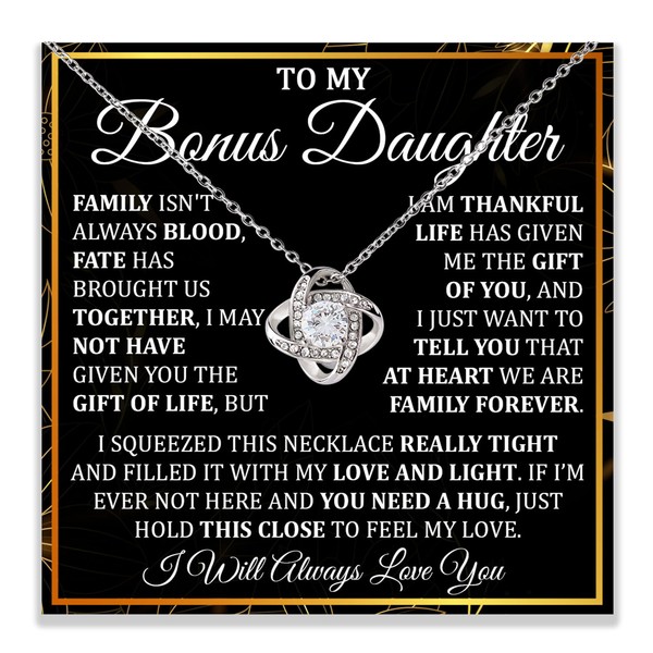 Xukaenus To My Bonus Daughter Necklace - Gifts From Mom