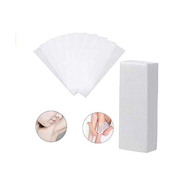 BNP 100PCS Non Woven Large 9x3 inch Body and Facial Wax Strips Epilator Professional Hair Removal Wax Paper