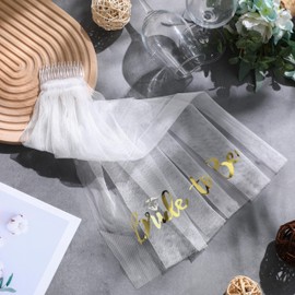 TIutmivo Bridal Veil, Future Bride Veil, Hen Party Accessories, Bride JGA Headband Tiara, for Stag Night and Jga Decoration (Gold)