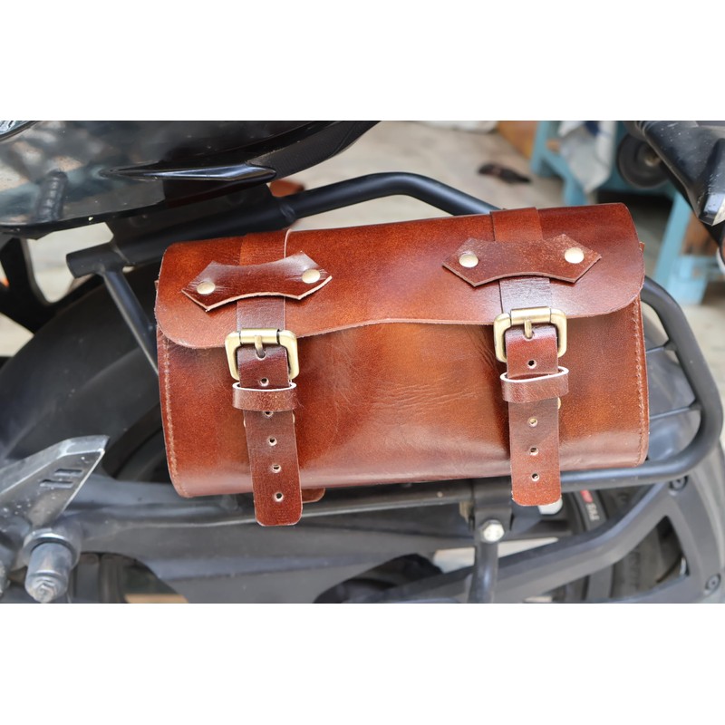 american blue Women Men Leather Saddle Bag Bicycle Accessories Bag