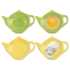 DS. DISTINCTIVE STYLE Dipping Bowls 4 Pieces Ceramic Sauce Dishes 3 Inches Dipping Dishes Appetizer Plates (Green and Yellow)