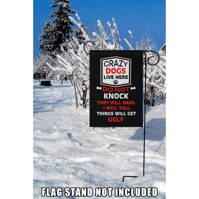 Monaca Garden Flag Crazy Dogs Live Here Welcome Garden Flags