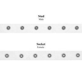 Mandala Crafts Cinta de metal para coser por yarda – botones de algodón a presión para coser bebé – Tiras de botón de cierre para ropa de bebé 3 yardas cinta blanca a presión