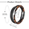 Cupimatch Cross Men's Leather Bracelet: Multilayer Braided Leather Bracelet Stainless
