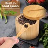 Foribyw Salt and Pepper Bowls Bamboo Pepper Salt Cellar with