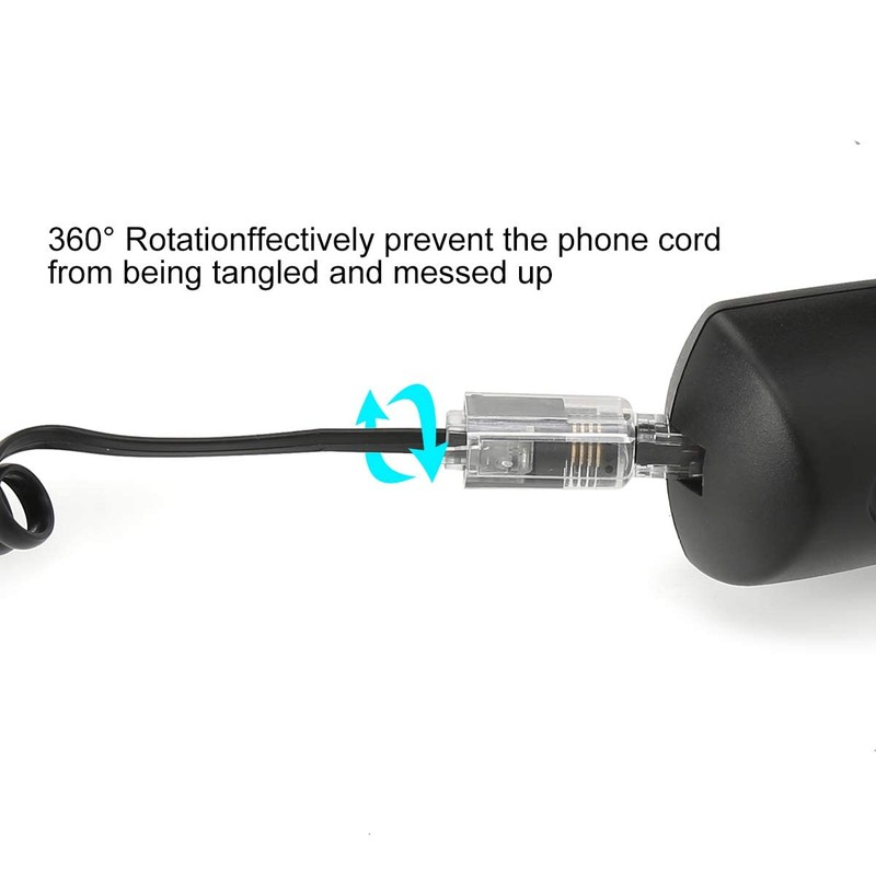 BLACK/ CLEAR TELEPHONE/ HANDSET COIL CORD DETANGLER (2 pack) DragonTrading®