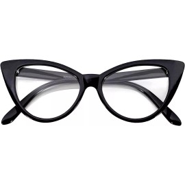 OWL CATEYE BLACK GLASSES CLEAR LENS MEN WOMEN UV400 PROTECTION FROM THE SUN CAT EYE