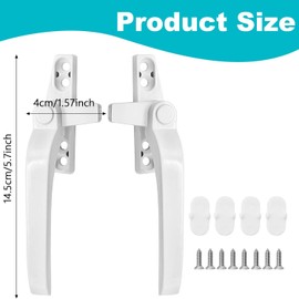 Fizzix Universal Replacement Window Handles - Set of 2, Lockable with Key - Left & Right Handles - Durable and Easy to Install - Ideal for Home & Office Window Repairs