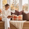Kevin Textile Fall Plaid Pillow Cover 12x20 Inch with Piping,