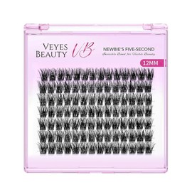 VYES Beauty 베예스뷰티 속눈썹 연장 리케이션 개별 않는 5초 시리즈 12MM 밴드 클러스터 속눈썹 DIY 얇고 초보자용 몽환적인 보이지 트레이 길이 셀프 위스피 인조 싱글 [Ribbon kit] Beyess Beauty Eyelash Extension Application Individual 5-Second Series 12MM Band Cluster Eyelashes DIY Thin Beginner-Friendly Dreamy Invisib
