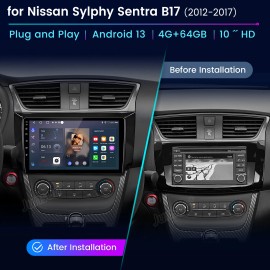 Junsun Android 13 4+64G Car Stereo Radio GPS Carplay For Nissan Sentra Sylphy 2012-2017