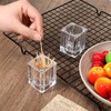 Ezymivs 2PCS Cocktail Pick Holder, Clear Acrylic Toothpick Holder Rhombu