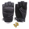SJI Cycling & Gym Half Finger Leather Gloves, for Lifting,