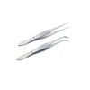 1 Set(2PCS)10cm/3.9'' Professional Stainless Steel Medical Dental Forceps Tweezers-Multifunction Straight