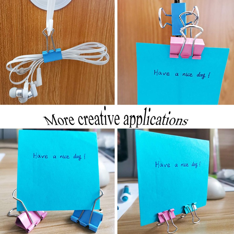 FZGUSYAF Pack of 85 Foldback Clips 15 mm 19 mm