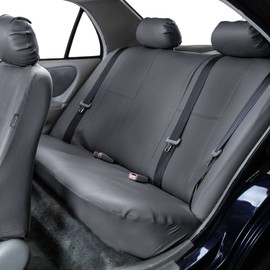 FH Group PU002013 Premium PU Leather Seat Covers (Gray) Rear Set – Universal Fit for Cars Trucks & SUVs