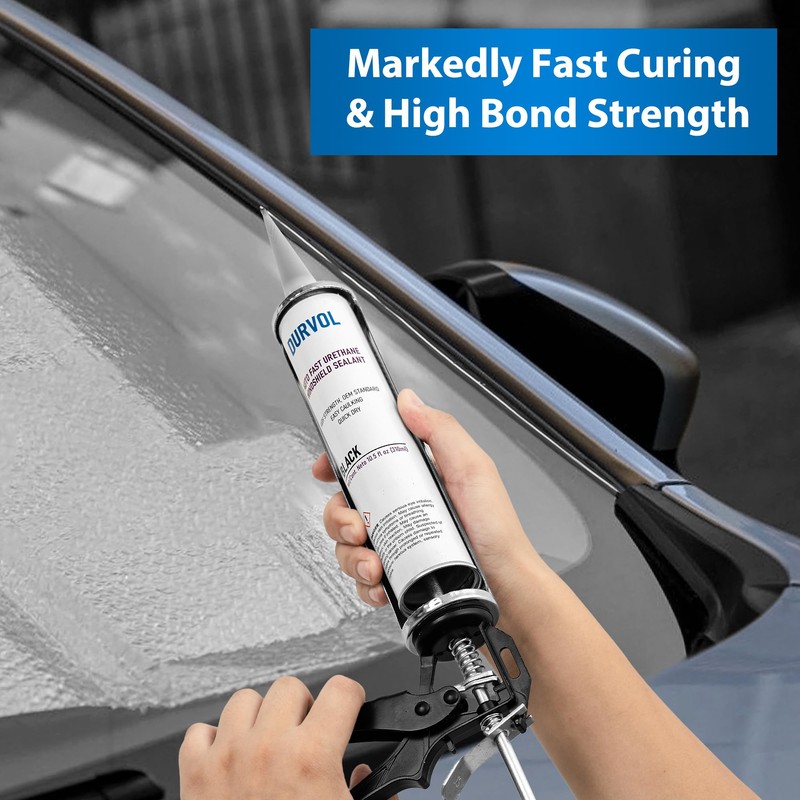 Durvol Auto Glass Urethane Windshield Adhesive Sealant (2-Pack Black) High
