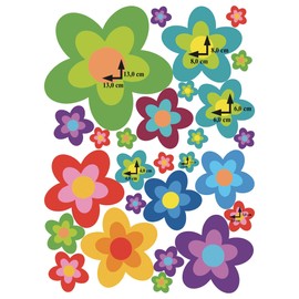 GamesMonkey Autoaufkleber Blumen G?nseblmchen Prilblumen Tuning - 27/54/108 Stck - Lustige Karosserie Motorrad Fahrradhelm Glasaufkleber (Medium, 54 Stcke, Farbe 001)