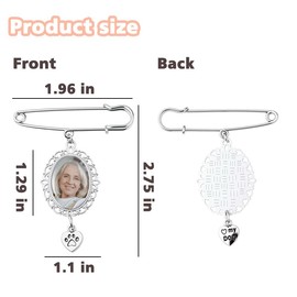 Wedding Memorial Bouquet Photo Charm for Bride Groom Dog Memorial Brooch Pin for Dog Mom Dad Wedding Anniversary Christmas Gifts for Pet Owner Bouquet Brooch Pin for Pet Doggy Cat Lovers