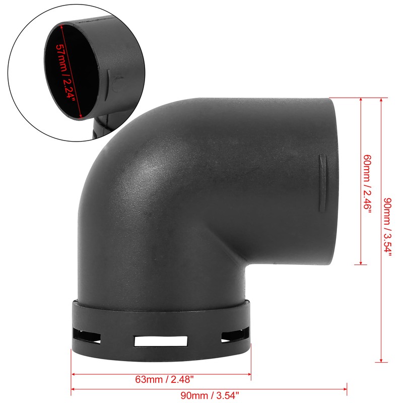 X AUTOHAUX 60mm Car Heater Warm Air Ducting Pipe Elbow